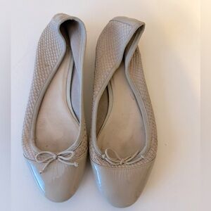 Cole Haan Taupe Snakeskin Cap Top Ballet Flat 6.5